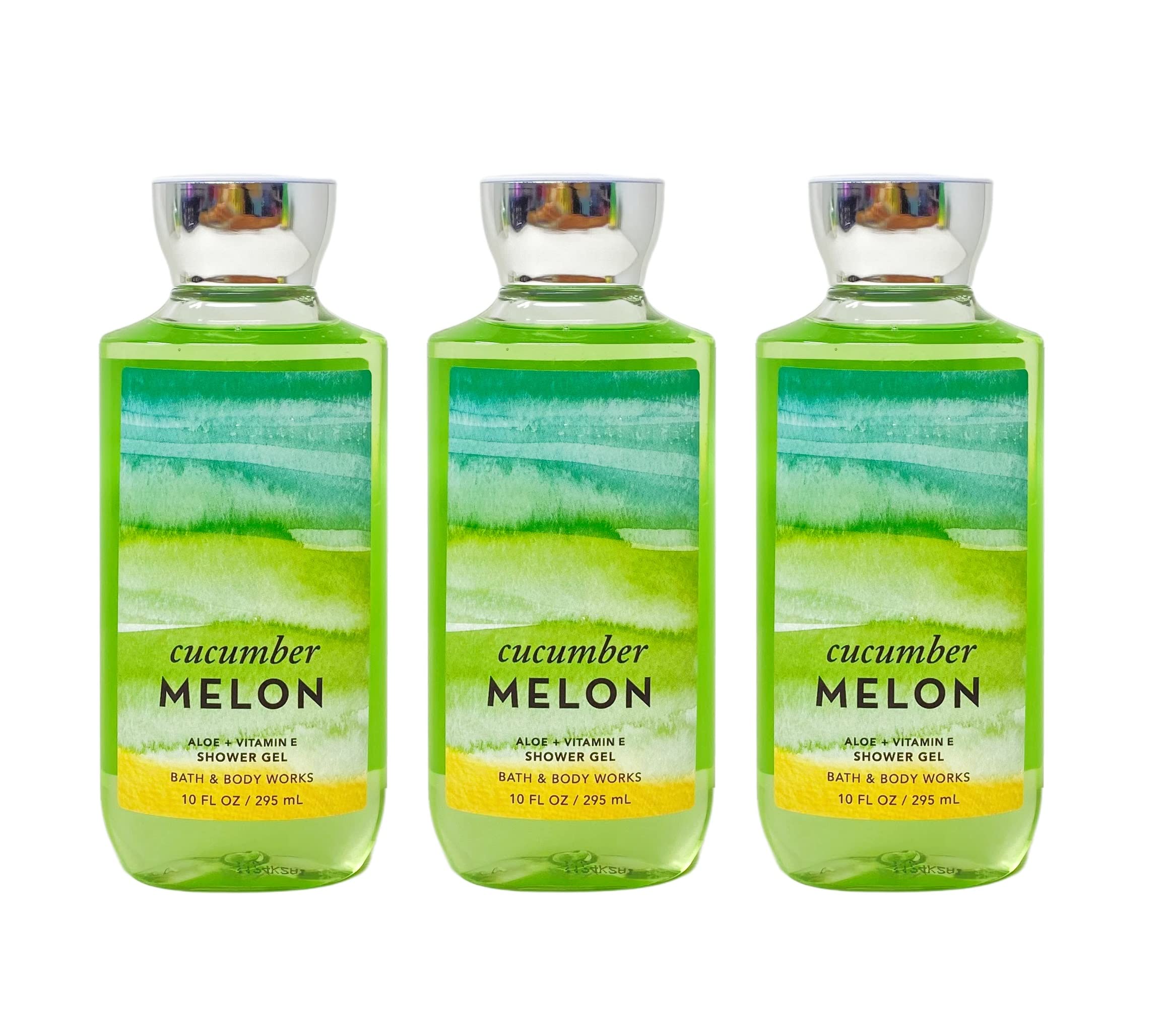 Bath & Body Works Cucumber Melon Aloe + Vitamin E Shower Gel Gift Set - Set of 3