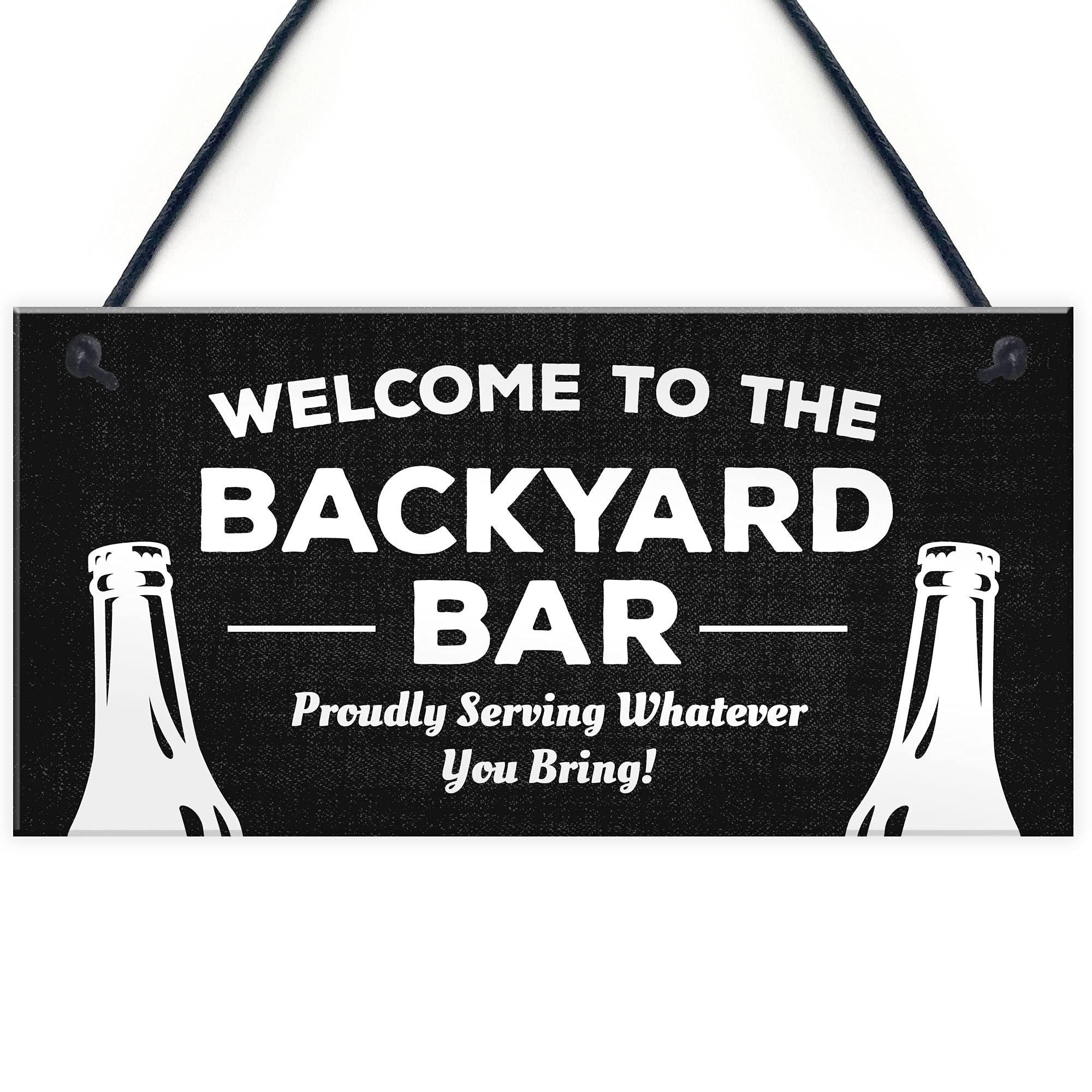Welcome Backyard Bar Sign Hanging Home Bar Sign Garden Plaque Alcohol Gift