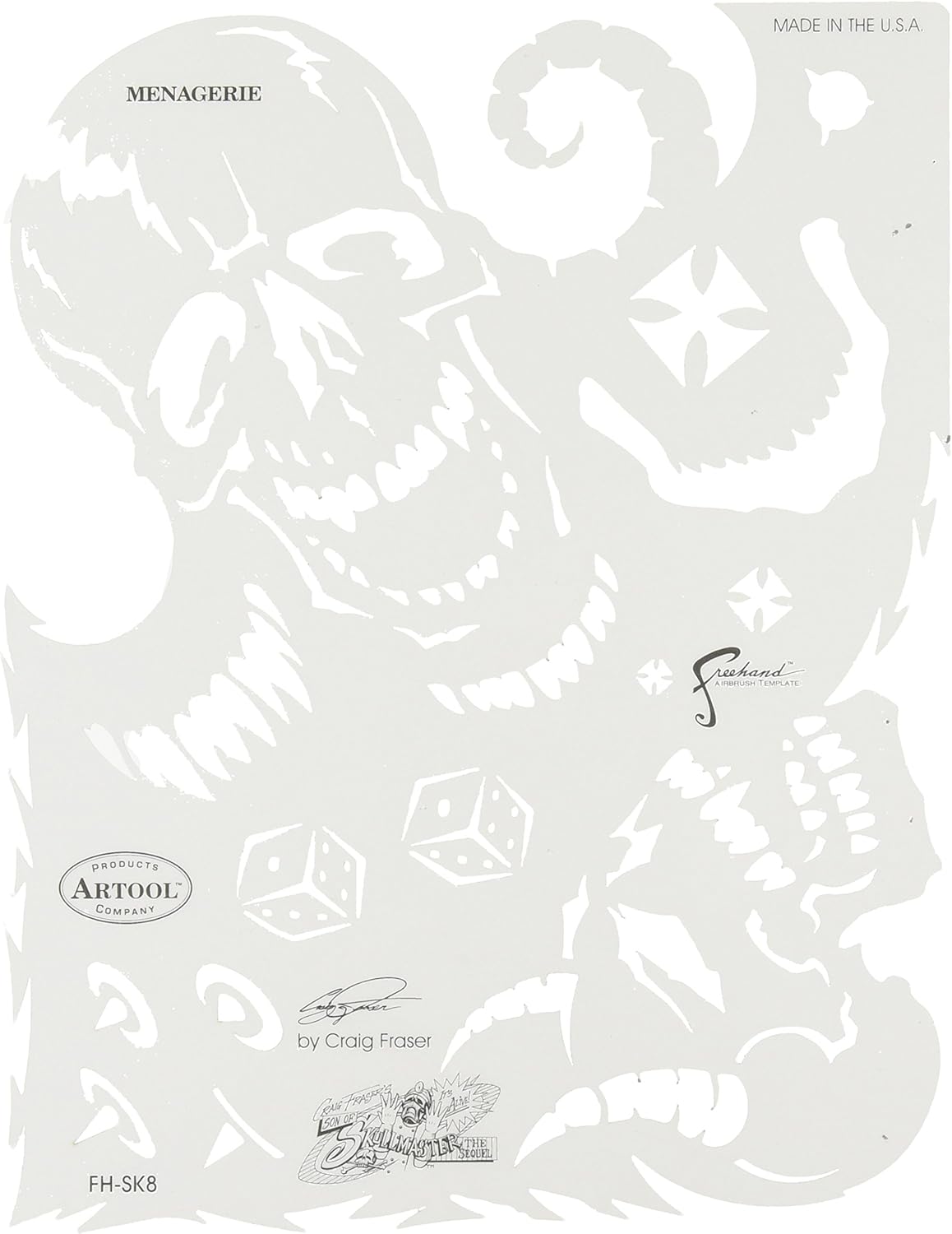 Artool Freehand Airbrush Templates, Son Of Skullmaster Mini Set
