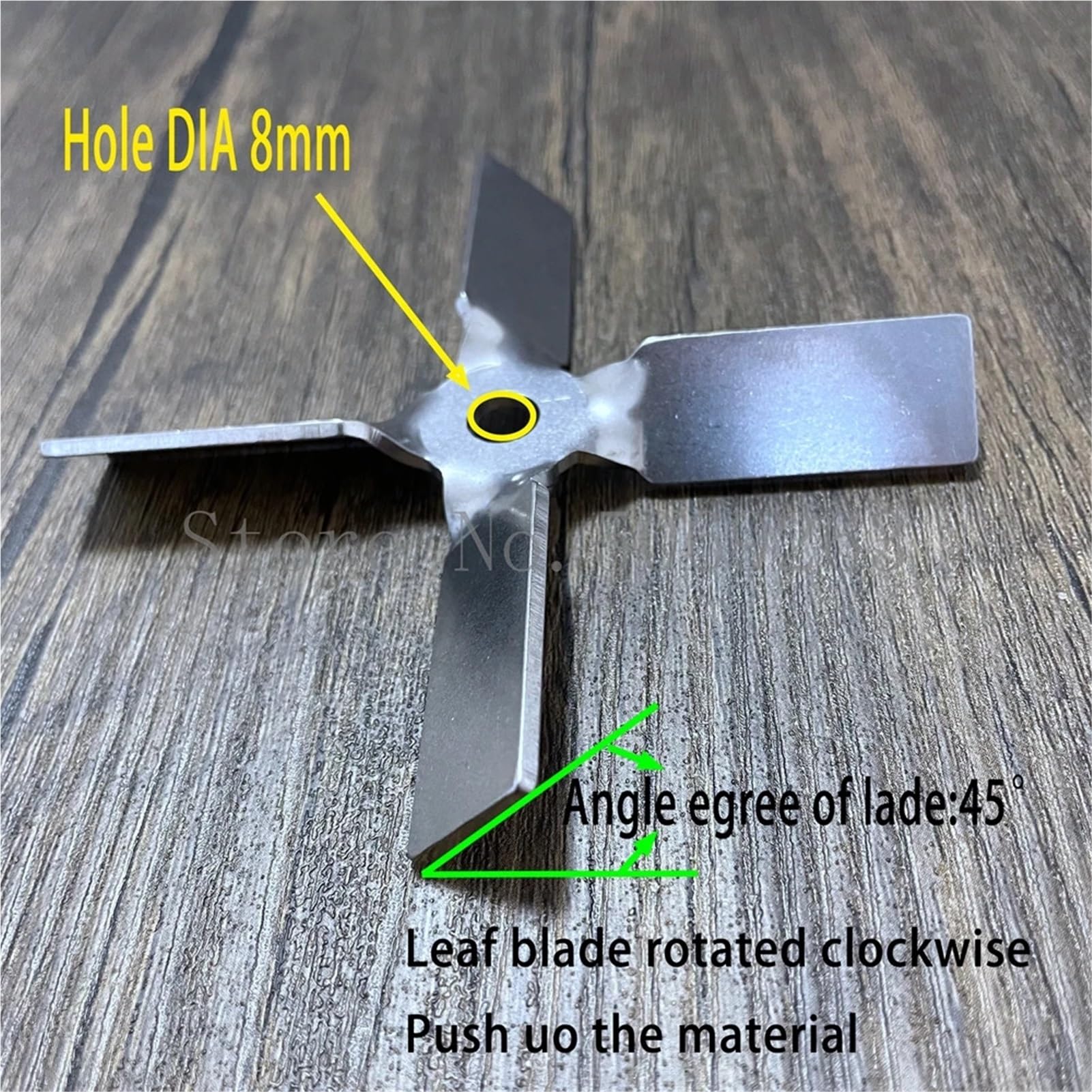 Überkopf-Rührstab, Overhead Rührer 304 Edelstahl 4 Blatt Propeller Mit Stange 40mm-100mm 1 Set(50mm blade with rod)