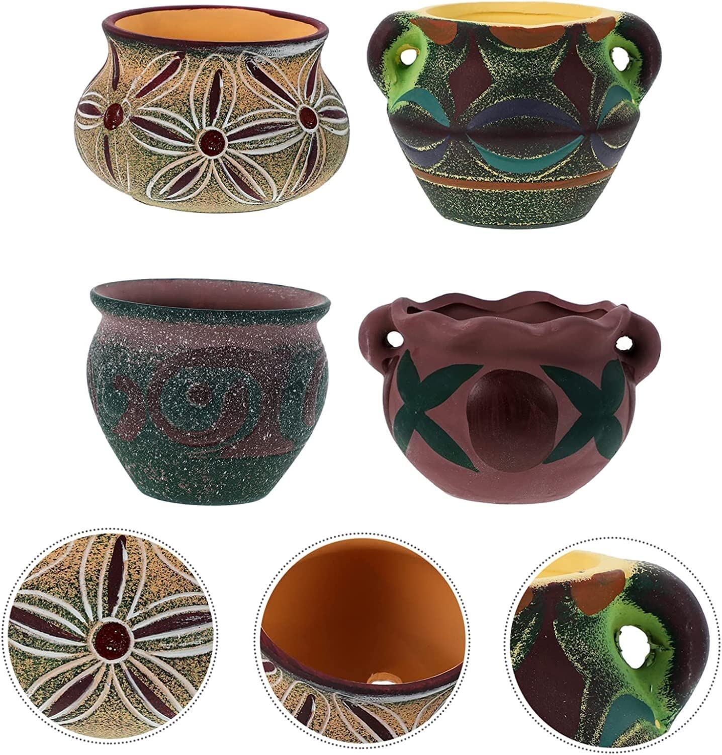 Fioriera da giardino Vaso for piante, vasi da fiori, 1 pz Vasi mediterranei in ceramica for fiori Mini piccoli vasi for piante grasse da interno Vasi for piante grasse in ceramica Piccoli vasi in cera