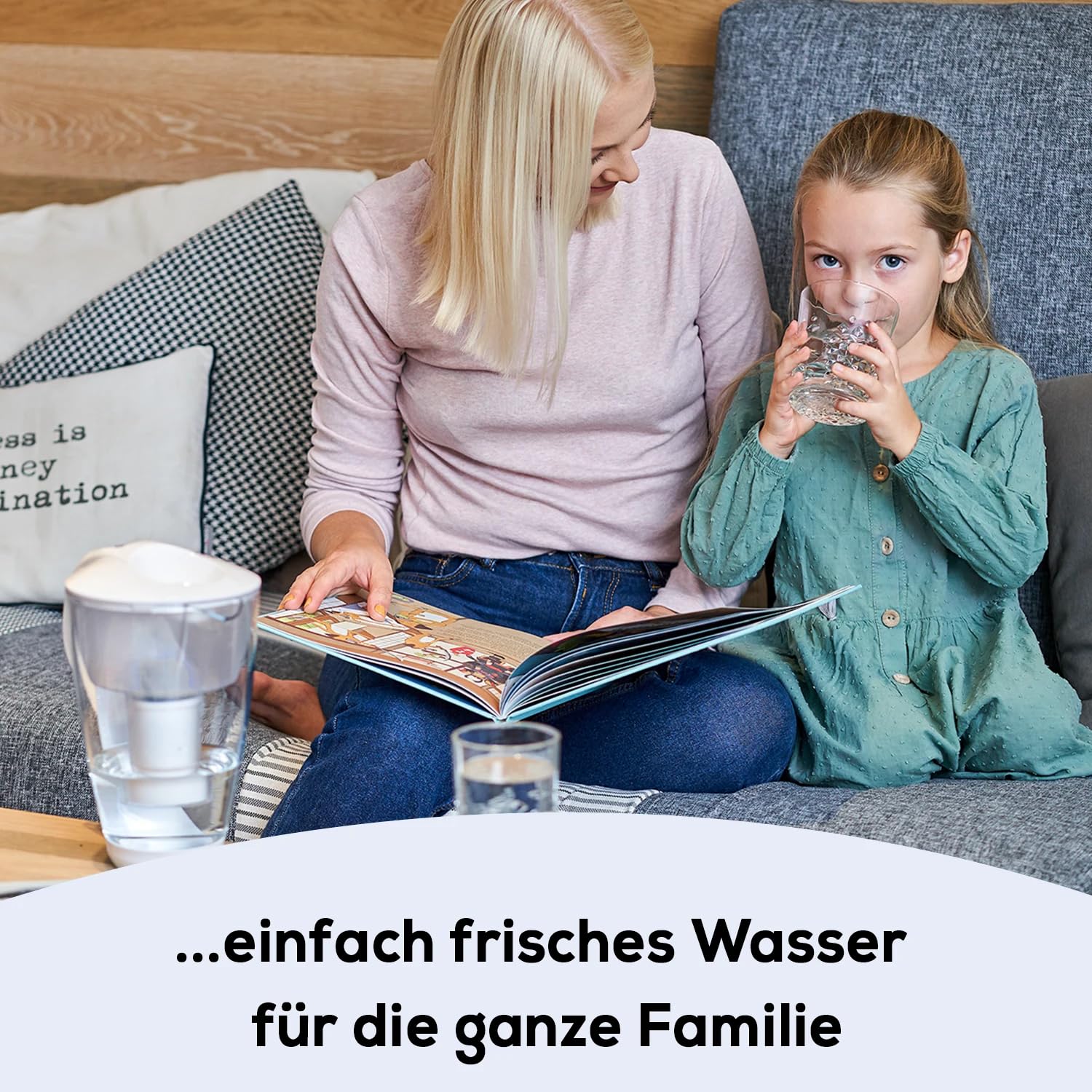 Glas-Wasserfilter (weiß) Glaskanne mit 3 Classic Filterkartuschen – Reduzierung von Kalk & Schwermetall – Schützt Geräte – Besserer Geschmack von Kaffee & Tee – Made in EU
