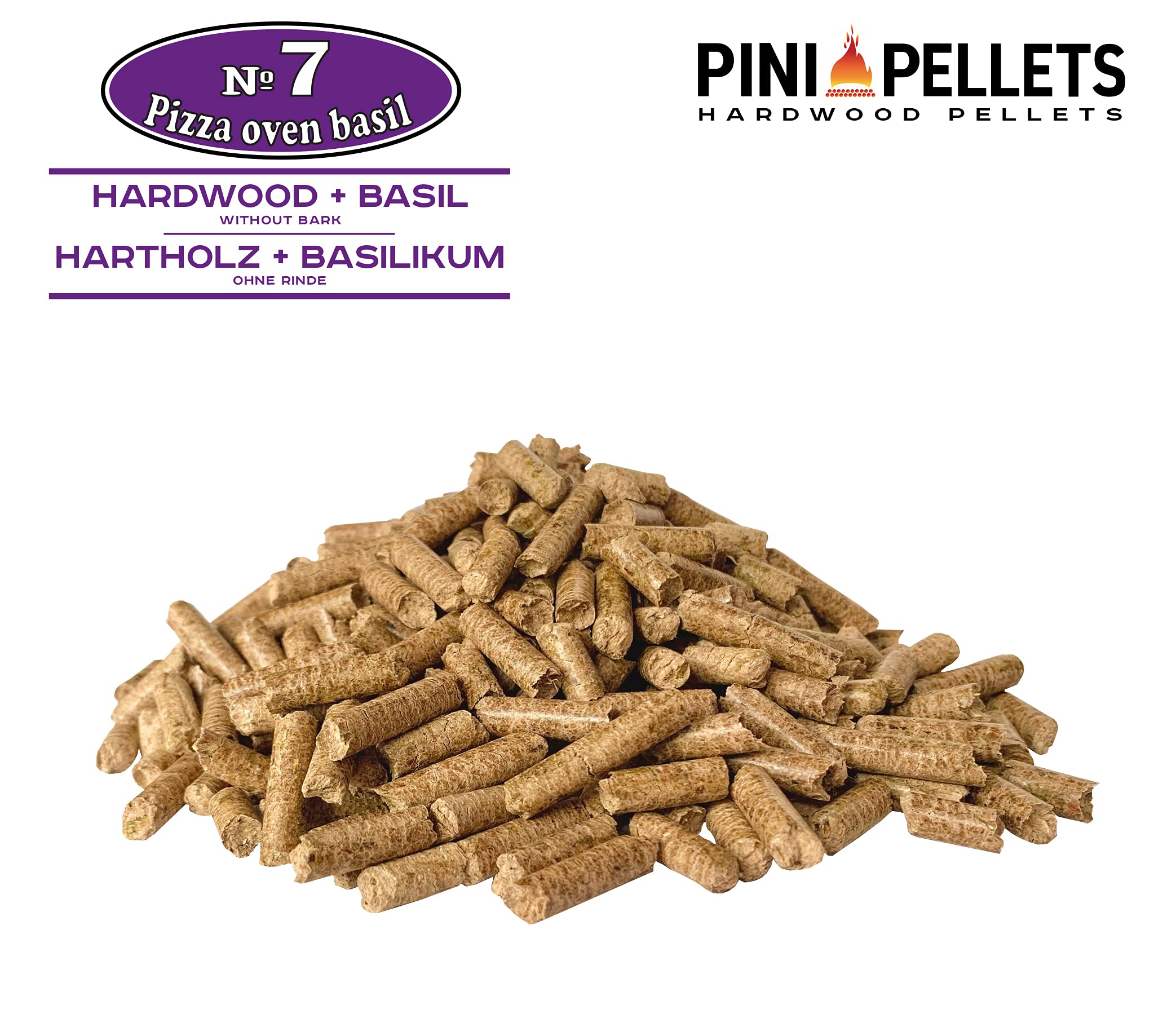 PINI Pellet di legno duro № 7 BBQ Pizza Oven Basilico 10 kg Pellet per barbecue affumicatura affumicatura