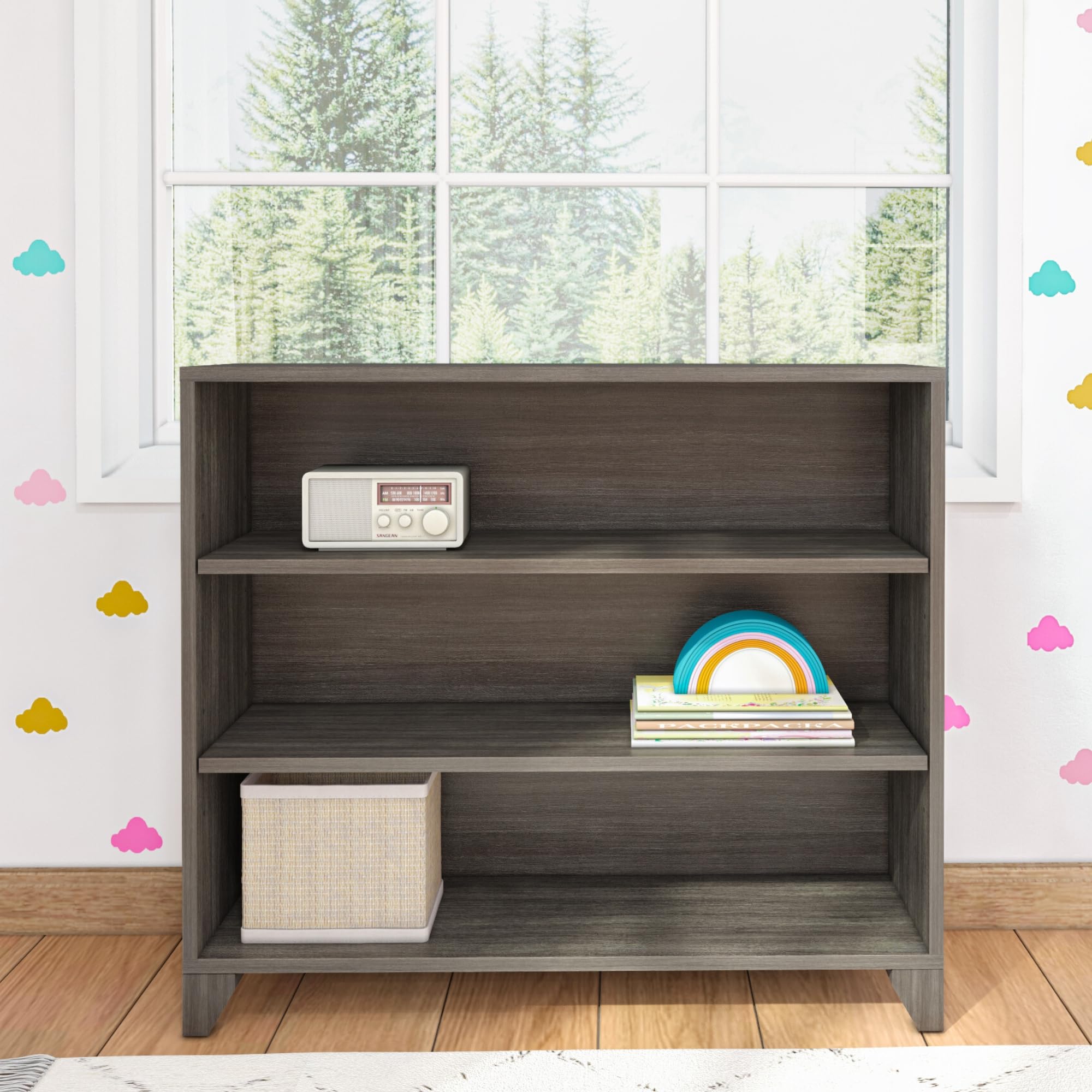Max & Lily Classic 3-Shelf, Clay Bookcase
