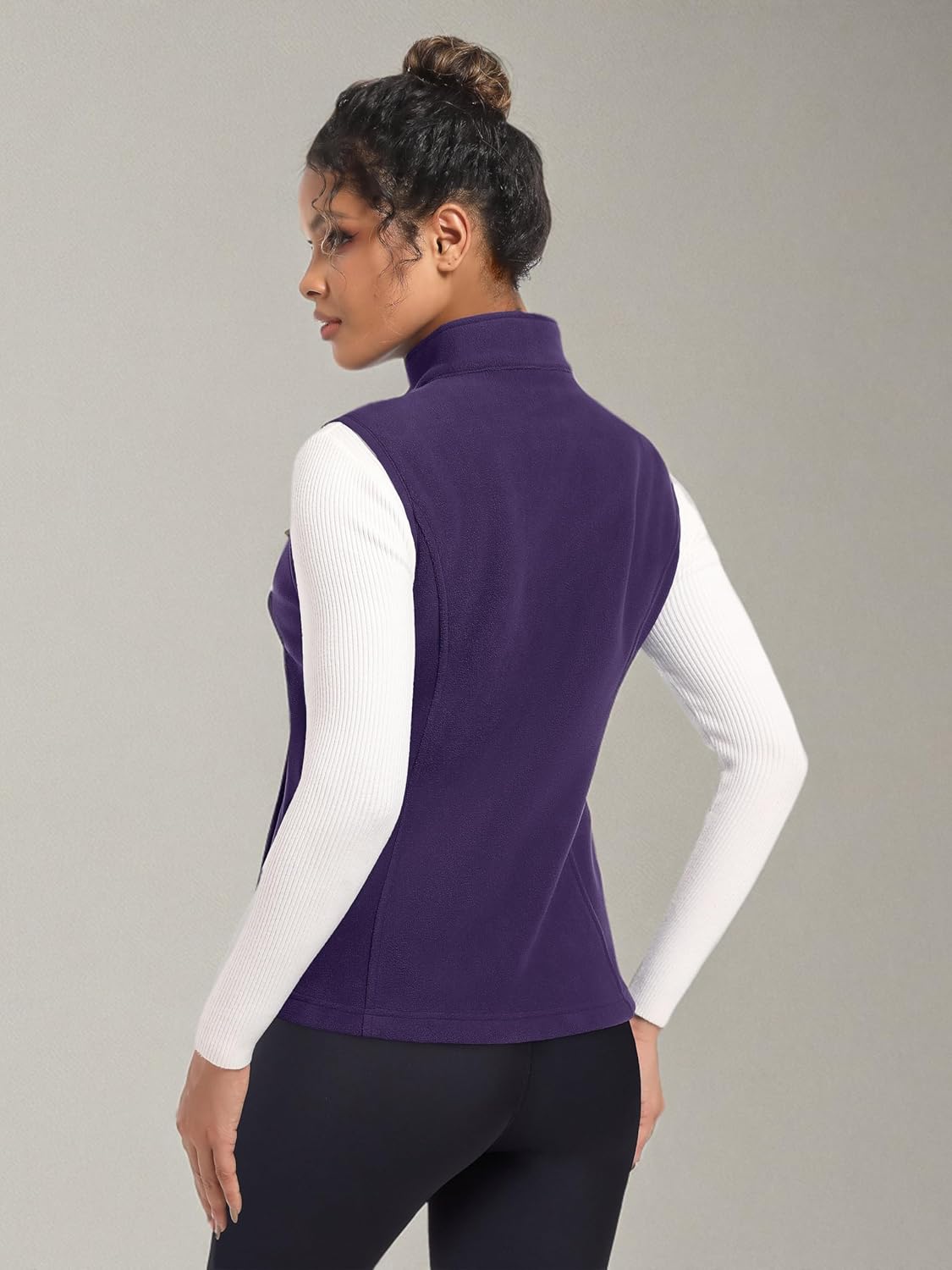 MAGCOMSEN Women's Fleece Vest Outerwear Sleeveless Lightweight Zip Jackets Warm Soft Vests with Zipper Pockets - Image 8