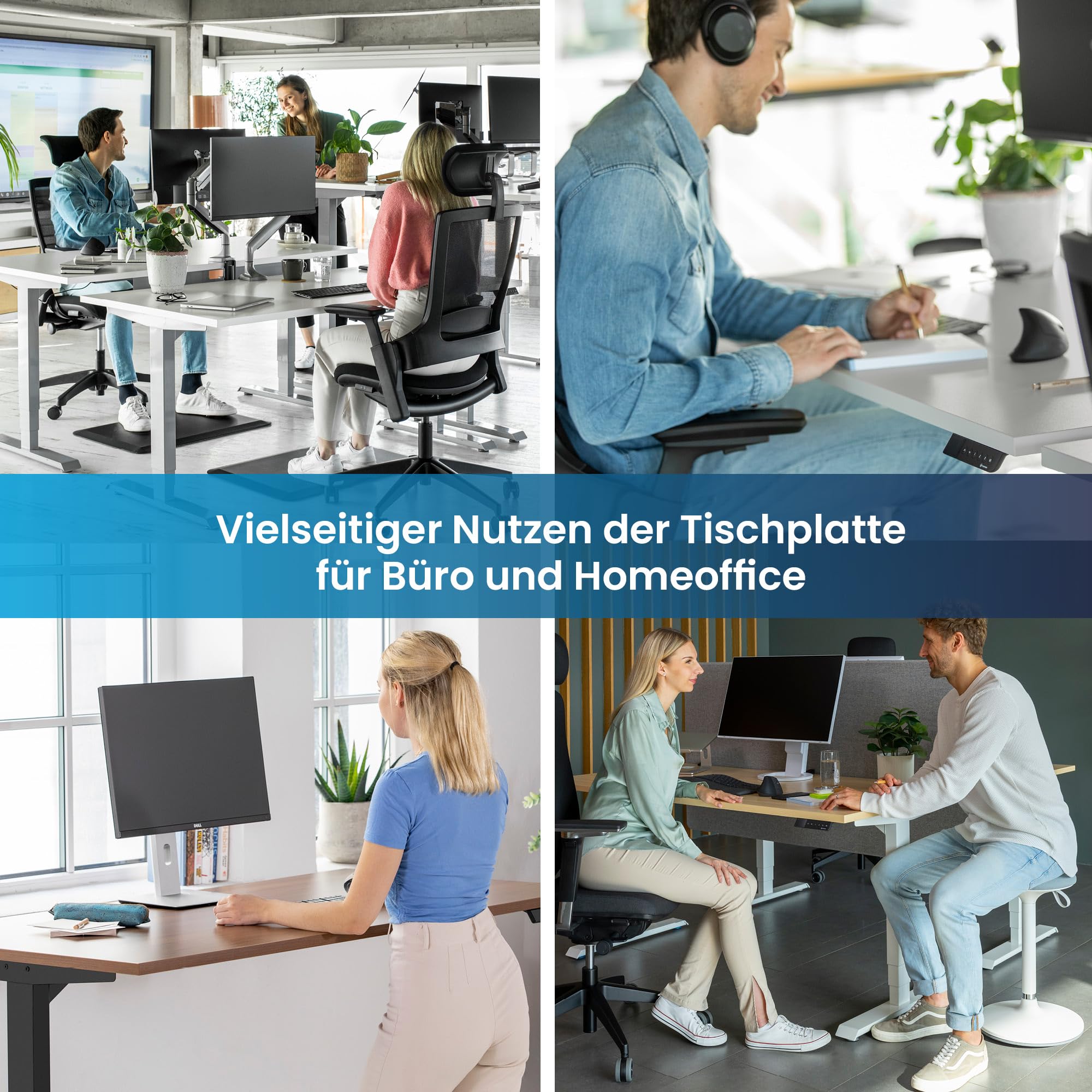 Ergotopia® Tischplatte Nussbaum 120 cm, robuste Schreibtischplatte ideal für höhenverstellbare Schreibtische - Holzplatte gefertigt in Deutschland - 25 mm Bürotischplatte