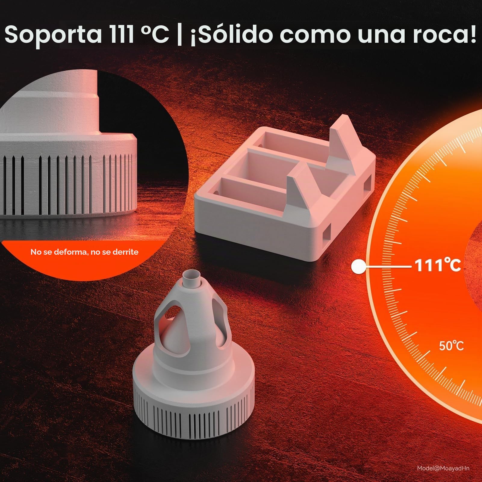 kexcelled Ignífugo Filamento PC Blanco para Impresora 3D 1,75mm 1kg