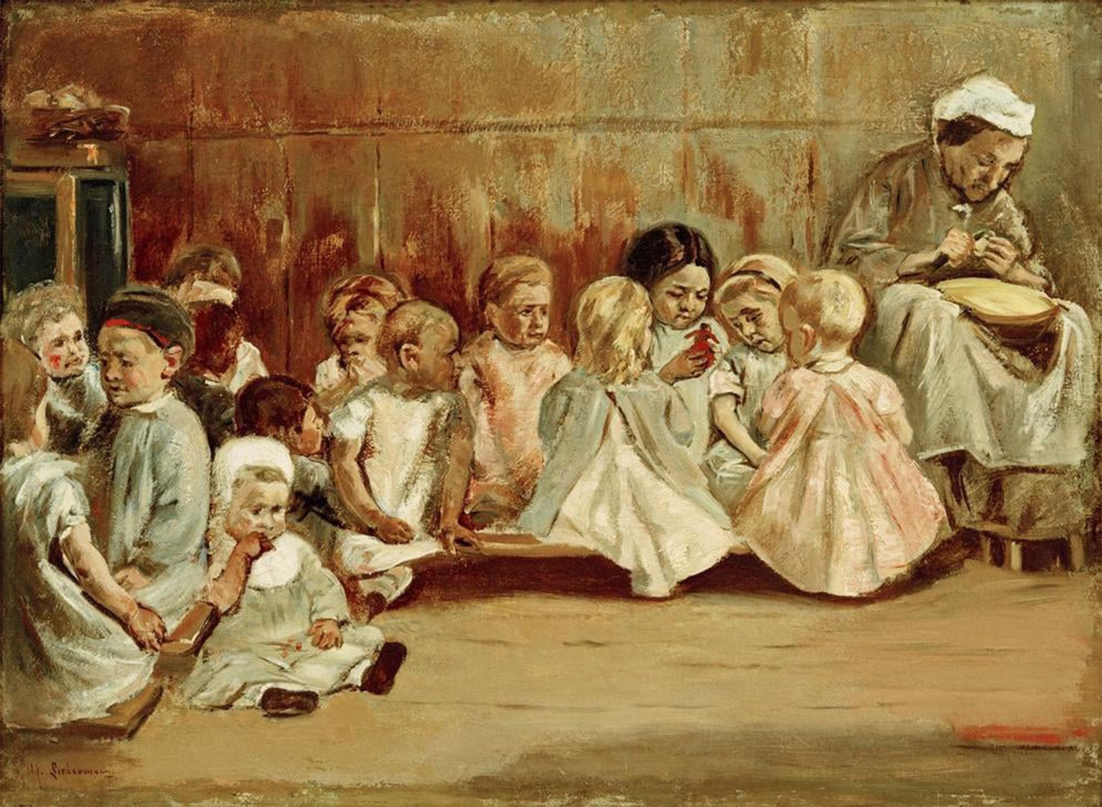 Serendipitp No Frame Abstract Painting Mural Print Picture Wall Decor Painting Infants School By Max Liebermann Vintage Wall Artwork For Home Decor 60X90cm