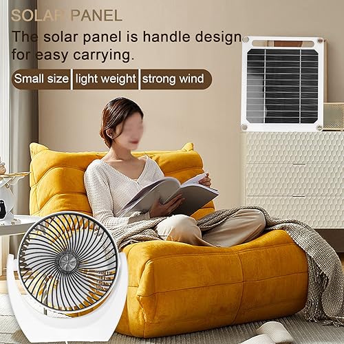 Miniatura 2 de Portátil 6W Solar Powered Fan Set Panel Solar Panel Solar Silicio Monocristalino Panel Solar Multifuncional Energía Solar RER