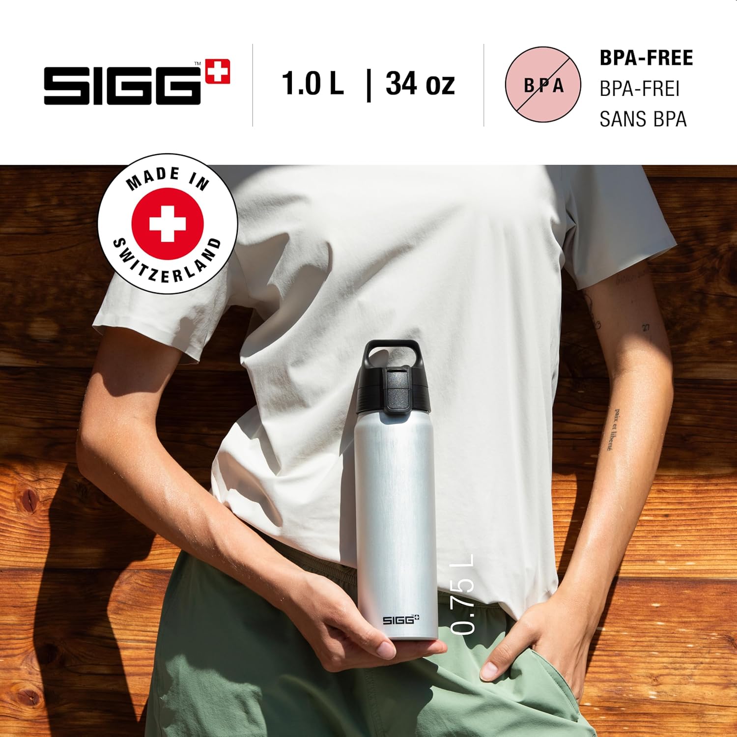 SIGG - Aluminum Water Bottle - WMB Pathfinder Alu - ClimatePartner Certified - Suitable for Carbonated Beverages - Leakproof & Lightweight - BPA Free - Grey - 34 Oz - Image 2