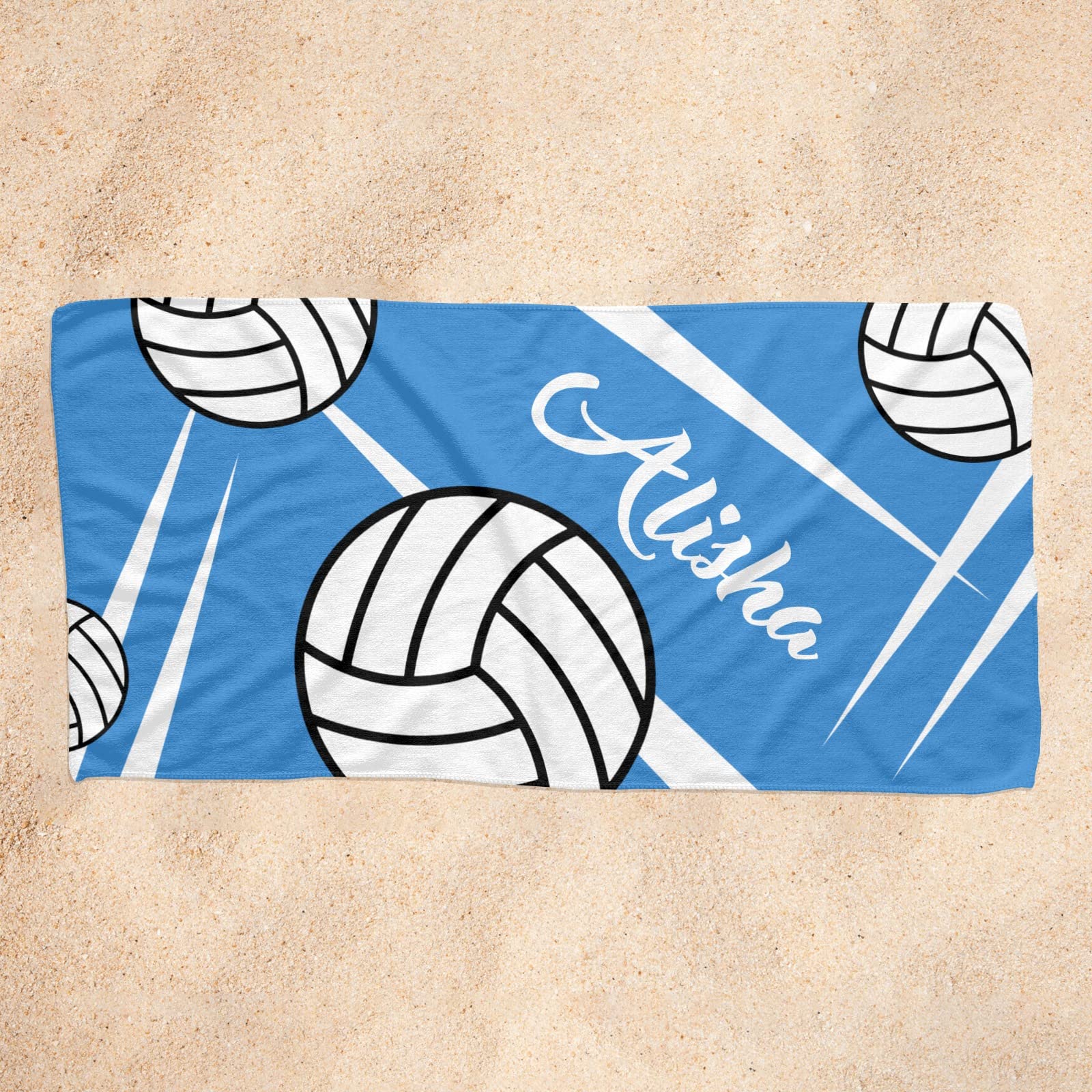 Pool Beach Towel Violet 'I Love Cheer' - 60x30 Inch Microfiber Towel For Swimming, Yoga, Camping, Personalized Gift - View #9