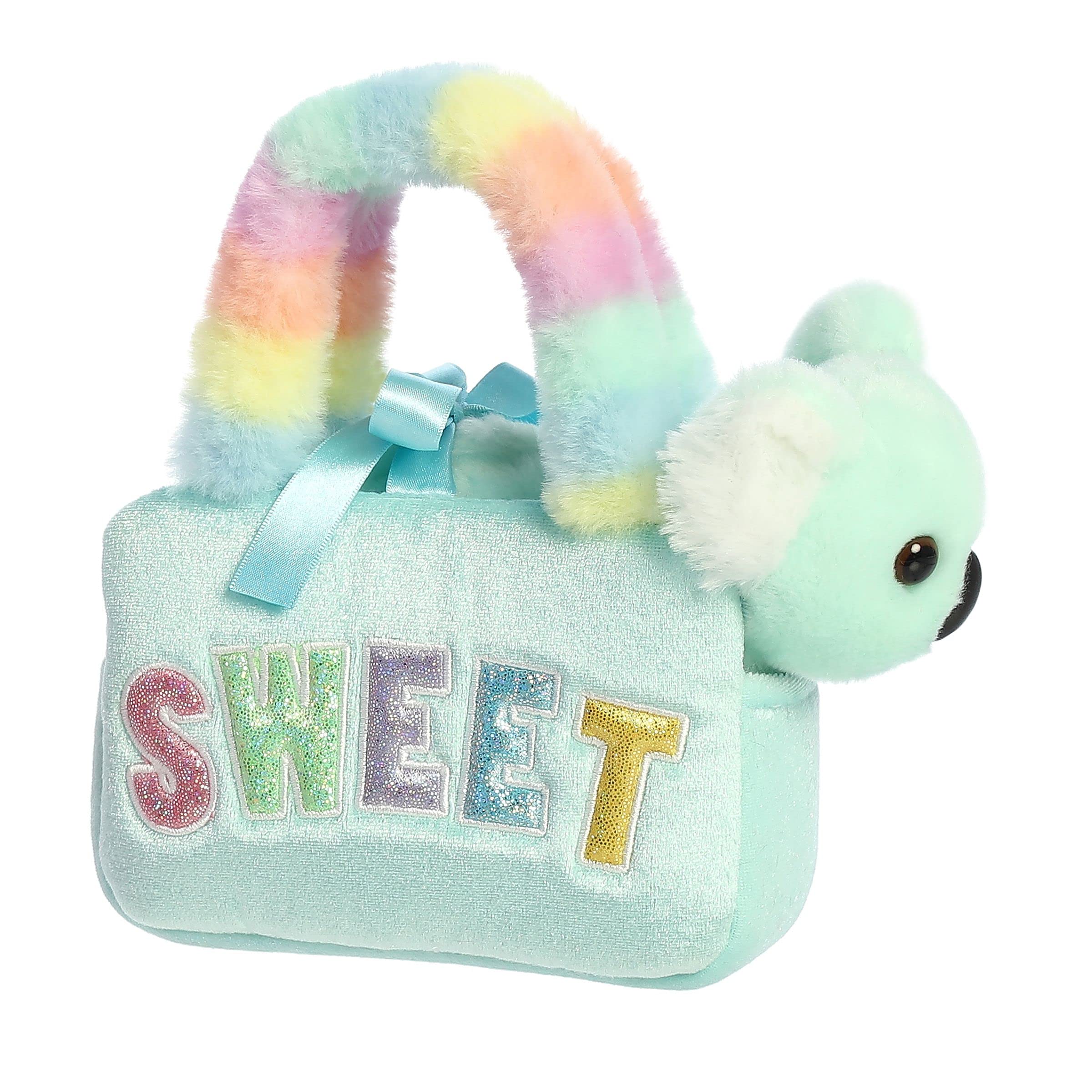 Aurora® Fashionable Fancy Pals™ Rainbow Sweet™ Stuffed Animal - Plush with Stylish Purse for Dress Up Fun - Perfect for Kids 3+ Years, Costumes, and
