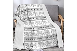 Sherpa Fleece Elephant Throw Blanket