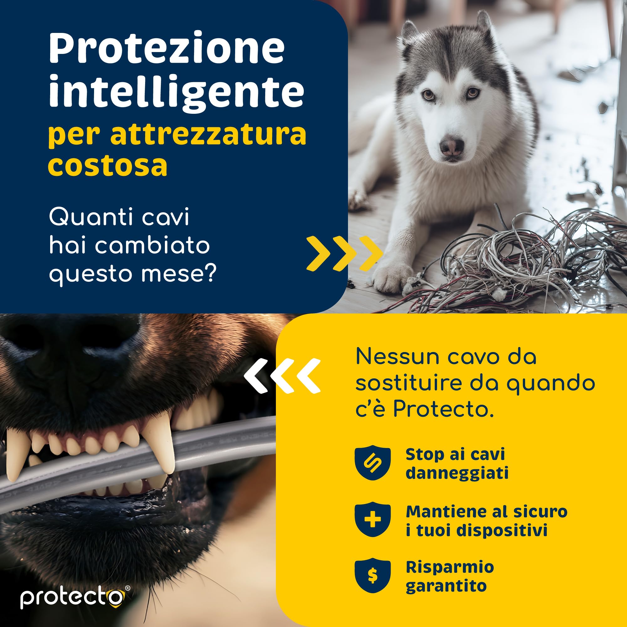 PROTECTO Guaine per Cavi per Animali Domestici – 3 m/Ø 9 mm – Trasparente, Ultra Resistente, Flessibile, Inodore, Anti-Morso – Per Cavi Elettrici, USB, RCA, HDMI – Protezione Universale