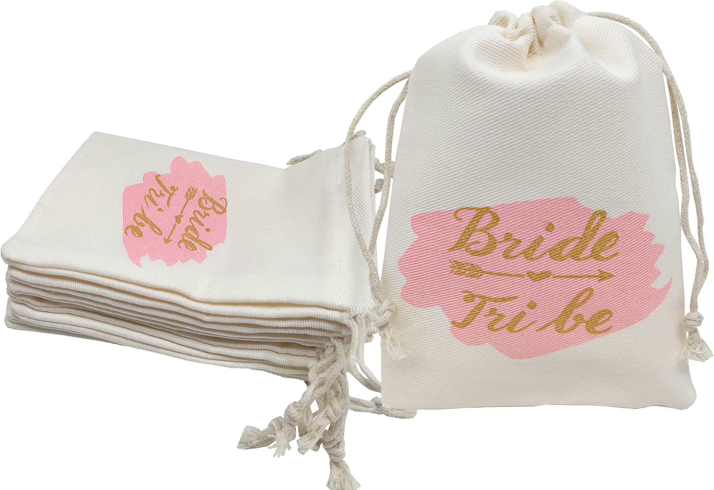 Ankirol 20pcs Bridal Party Gift Favor Bags Cotton Drawstring Bags for Bridal Shower Bachelorette Hen's Party Hangover Kit Hangovers Bag (5x7)