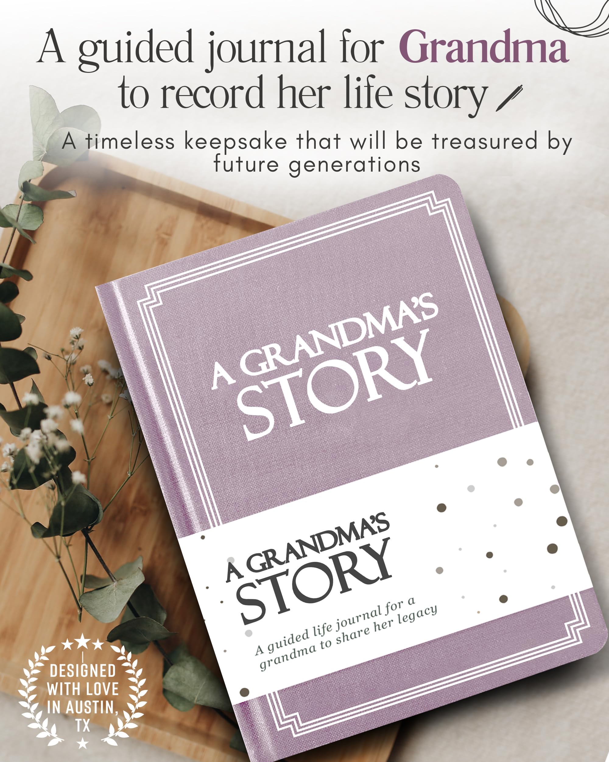 Grandma's Life Story Journal (Hardcover): Ein bedeutungsvolles Andenken für Oma, um ihre Reise & Erinnerungen zu teilen, Buch enthält über 250 prompt Fragen, sentimentales Geschenk für Muttertag,