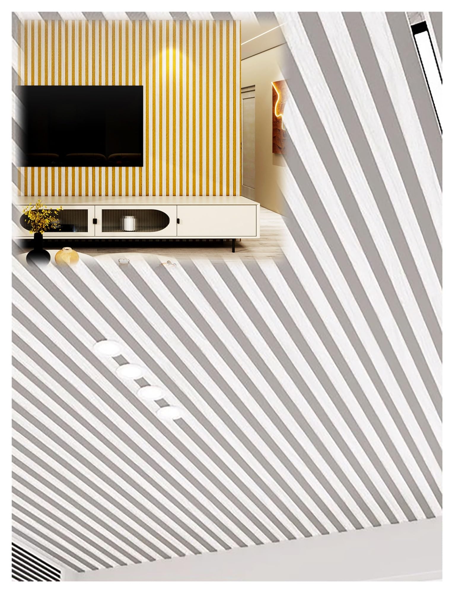 Papier peint repositionnable 3D brique étanche pour plafond