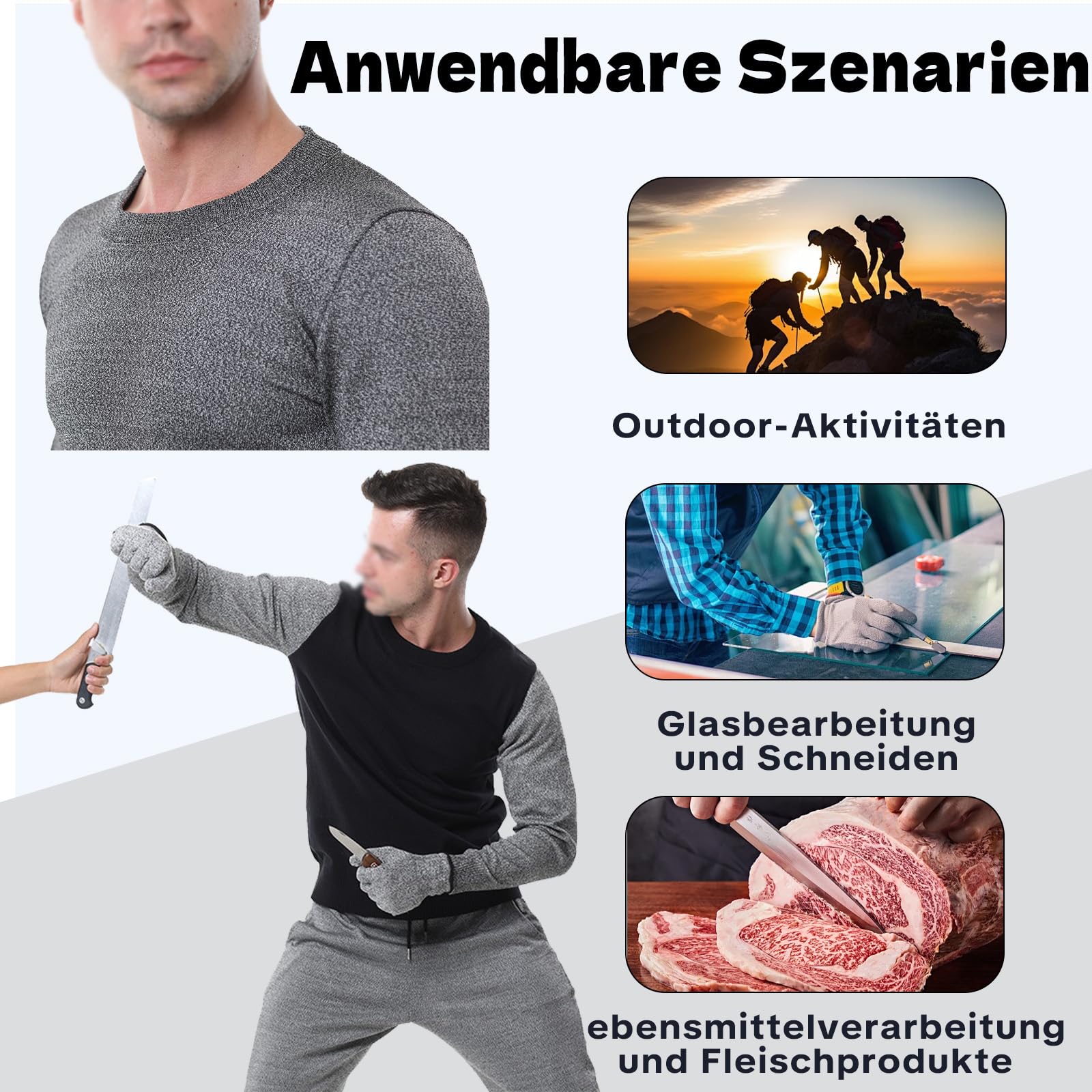 security weste herren,Schnittfeste Kleidung,Taktische Jacke–Bissfestes | 5StufenStichschutzwesten,UnisexErwachsene,reißfest,Schnitt- und Stichschutz für Polizei und Personal