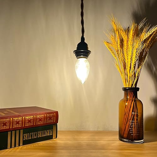 Miniatura 2 de Leools Bombilla LED E26 regulable de 6 W igual a 60 W, bombilla LED Edison vintage AC120V 3000K blanco suave F15 bombilla LED para ventilador de