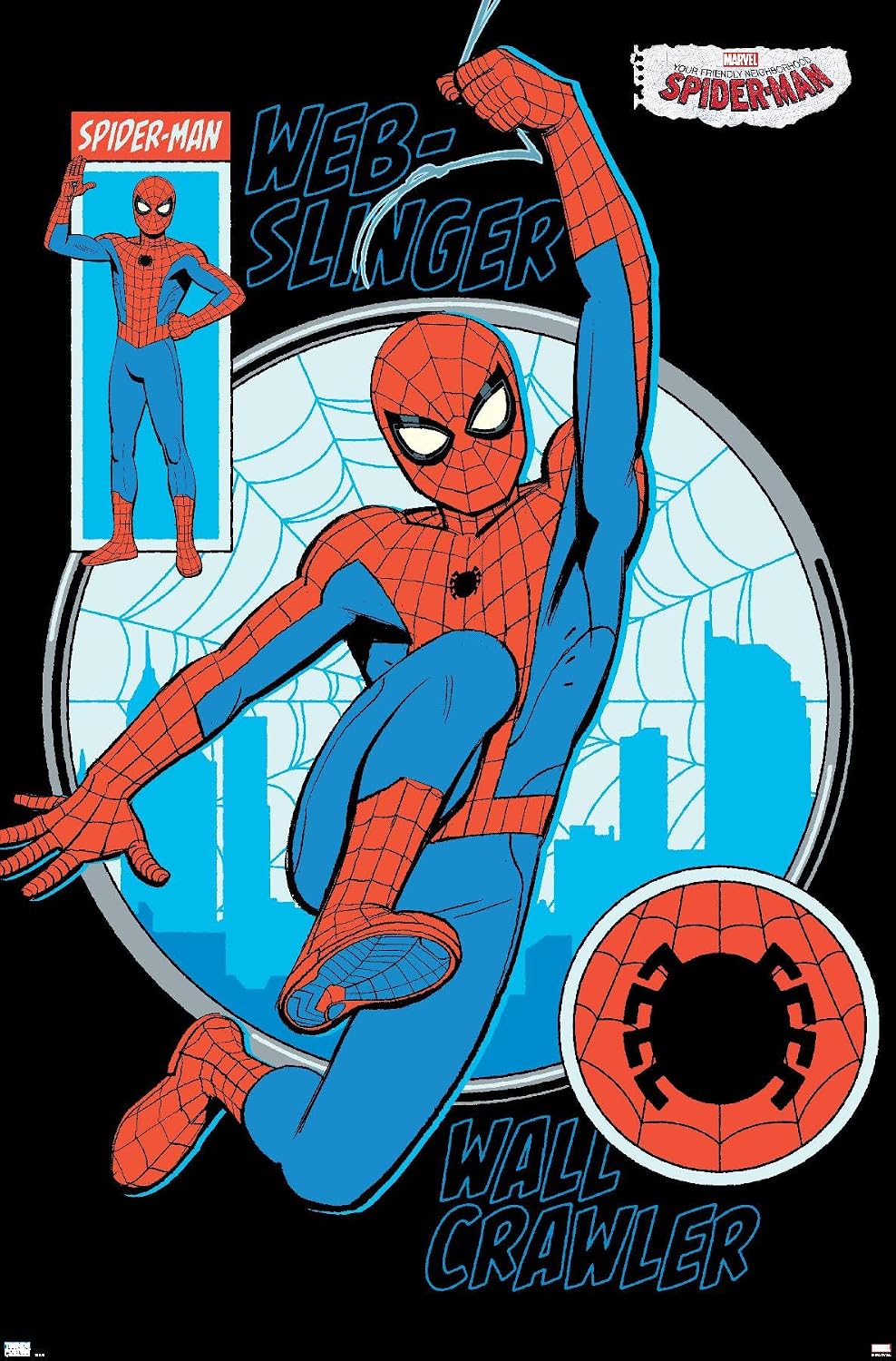 Marvel Your Friendly Neighborhood Spider-Man - Wall Crawler Wall Poster, 34L" x 22.4W", Premium Unframed Version