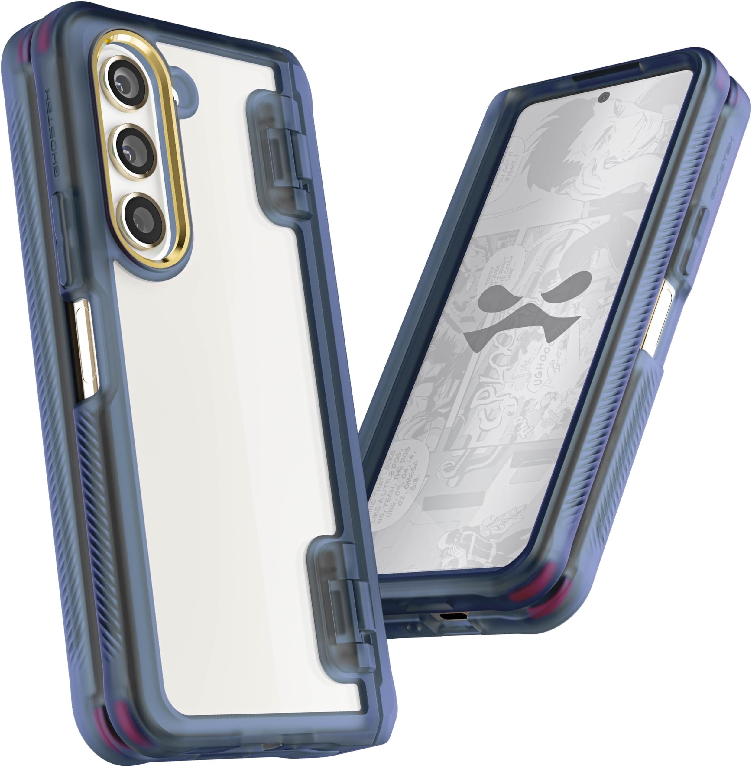 Ghostek COVERT Clear Z Fold 5 Case with Slim Lightweight Design and Hinge Protection Wireless Charging and PowerShare Compatible Phone Covers Designed for 2023 Samsung Galaxy Z Fold5 (7.6 Inch) (Blue)