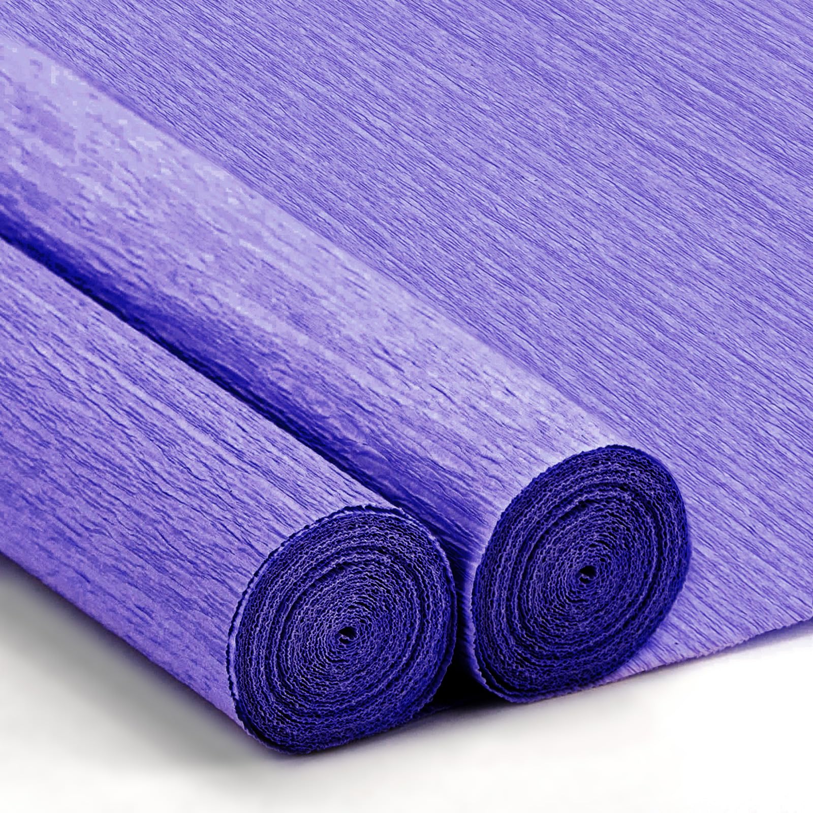 Crepe Paper Streamers 2 Rolls, 10 x 98Inch Crepe Paper Sheets for DIY Gift Colourful Paper Flower Wrapping Paper Crafts Birthday Wedding Holiday Party Decorations (Violet Blue)