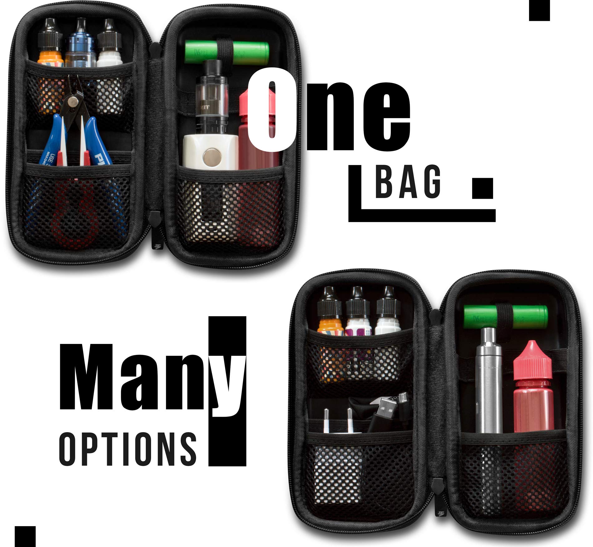 VapeHero Portasigarette elettroniche | Borsa per bottiglie liquido e  accessori | Adatto per grandi mod