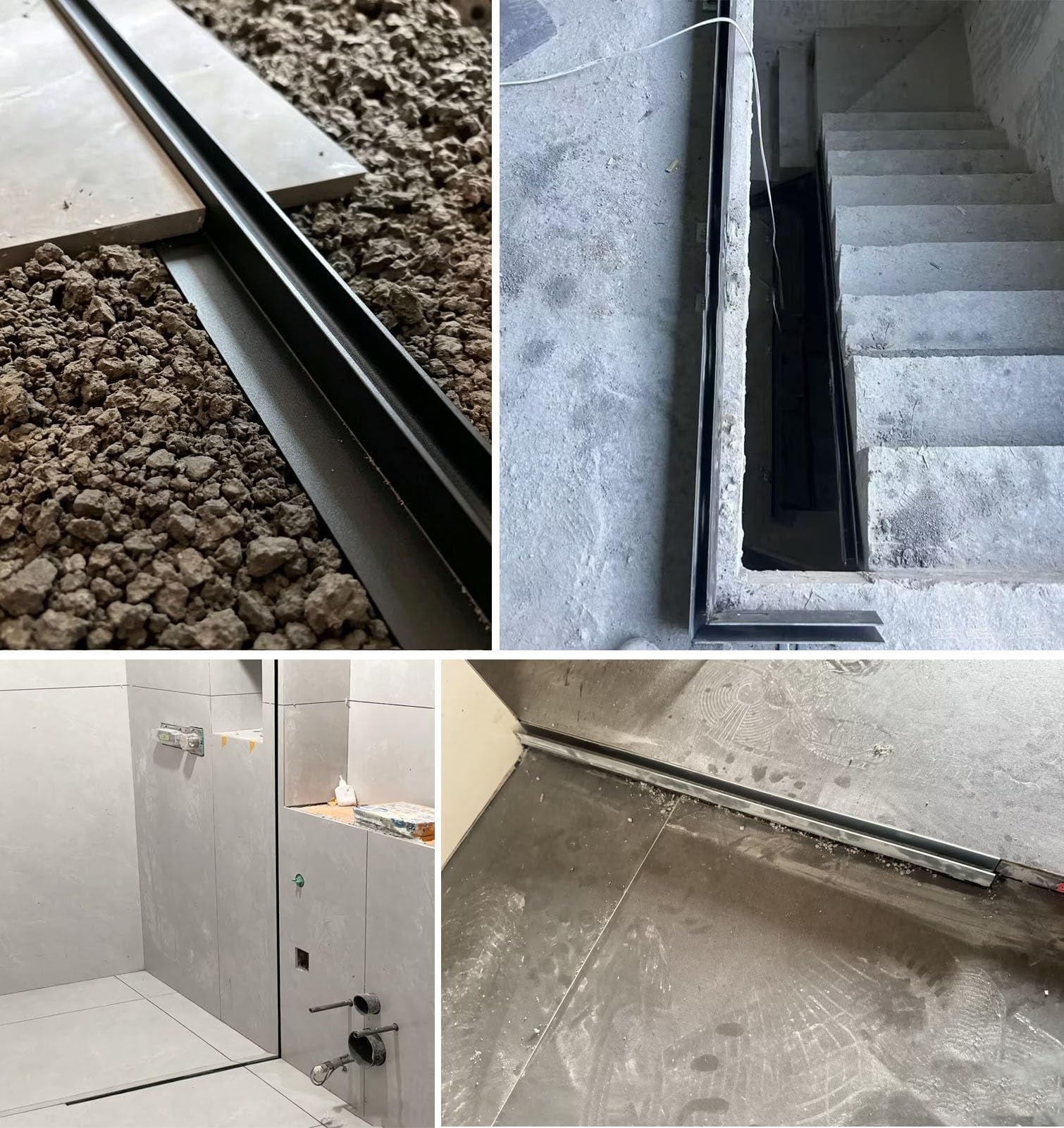 Profil U do Szkła Profil T Bezramowych Drzwi Prysznicowych, Odporna | Prowadnica Prysznicowa w Kształcie Litery T do Łazienek, Kuchni i Balkonów, Długie Przegrody(12mm(1/2"),L1.6m(5.2ft))