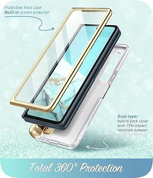 i-Blason for Samsung Galaxy Z Fold 4 Case with Pen Holder, Ocean