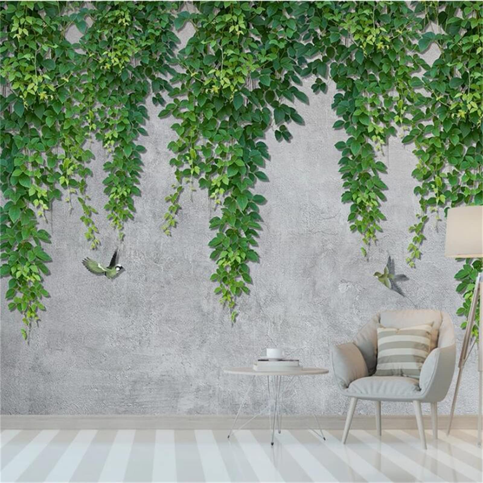 3D Minimalist Fresh Vine Wall Wallpaper, Removable High Resolution Pictures Art Decor Paintings, Self-Adhesive 3D Mural for Dining Room Sofa Background Wall Living Room(106