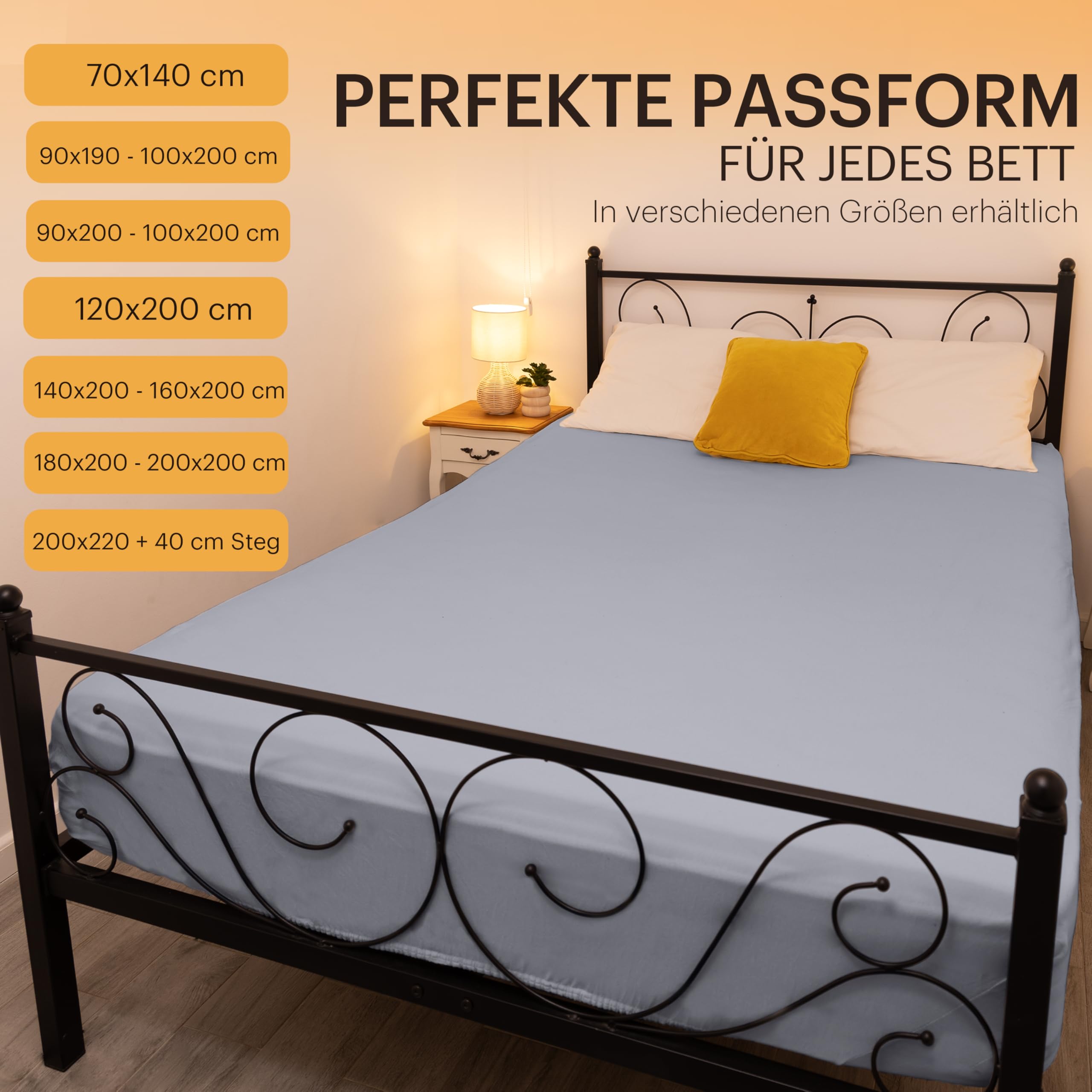 NatureMark Lenzuolo Con Angoli Elasticizzati In Jersey, In 100% Cotone