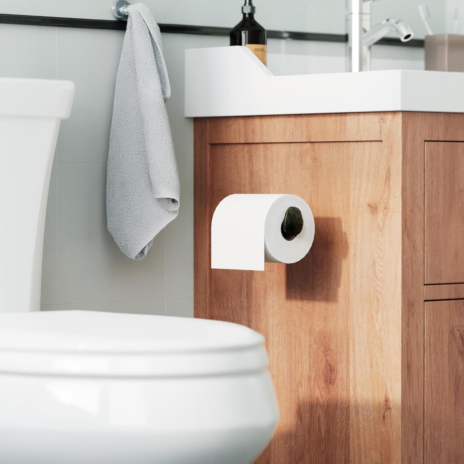 Rustic State Motris Wall Mount Railroad Spike Cast Iron Bathroom Toilet Paper Holder, Rustproof Tissue Roll Hanger - 6.5 Inch - Black