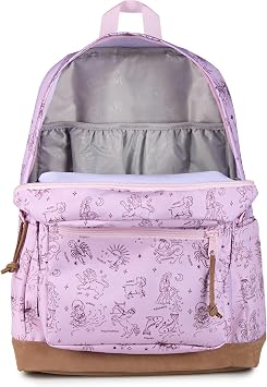 JanSport Right Pack Backpack - Durable Daypack with Padded 15 Laptop Sleeve, Spacious Main Compartment & Integrated Water Bottle Pocket - Horoscope Horizons Pink Ice/Mahogany Haze