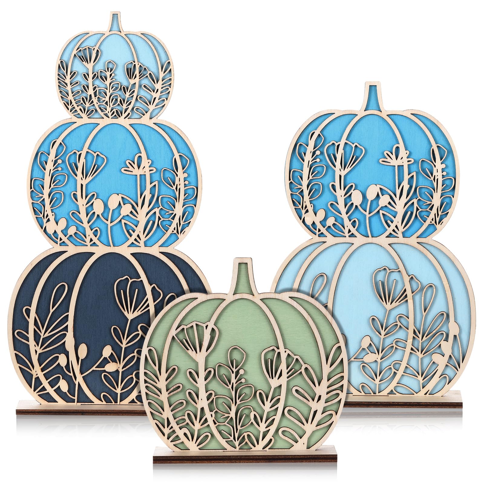 Plateau décoratif citrouille d'automne bois pour maison et chambre