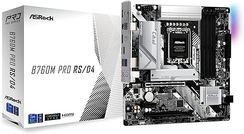 ASRock Placa base B760M Pro RSD4, compatible con CPU Intel de 12 y 13 generación (LGA1700), chipset B760, placa base DDR4 Micro ATX