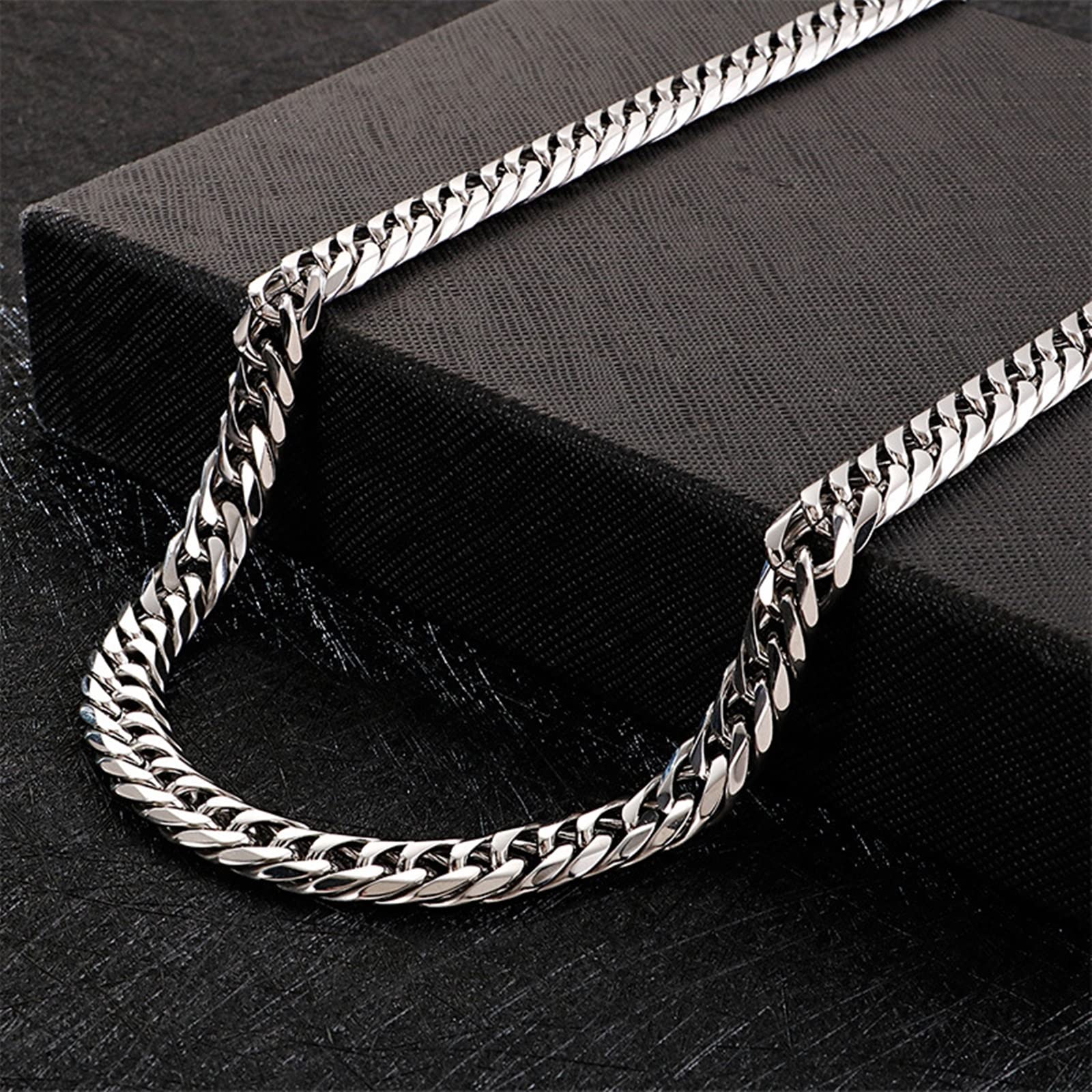 Pulseras Personalizadas, Cadena Cubana con Candado 3D Pulsera KPOP Plata Regalo para el cumpleaños de San Valentin
