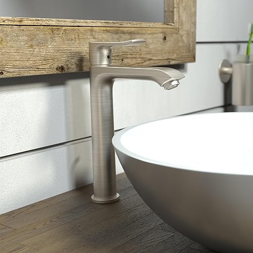 Miniatura 2 de hansgrohe Metris 31183821 - Grifo para lavabo de baño de 1 manija y 10 pulgadas de alto en níquel cepillado, 31183821