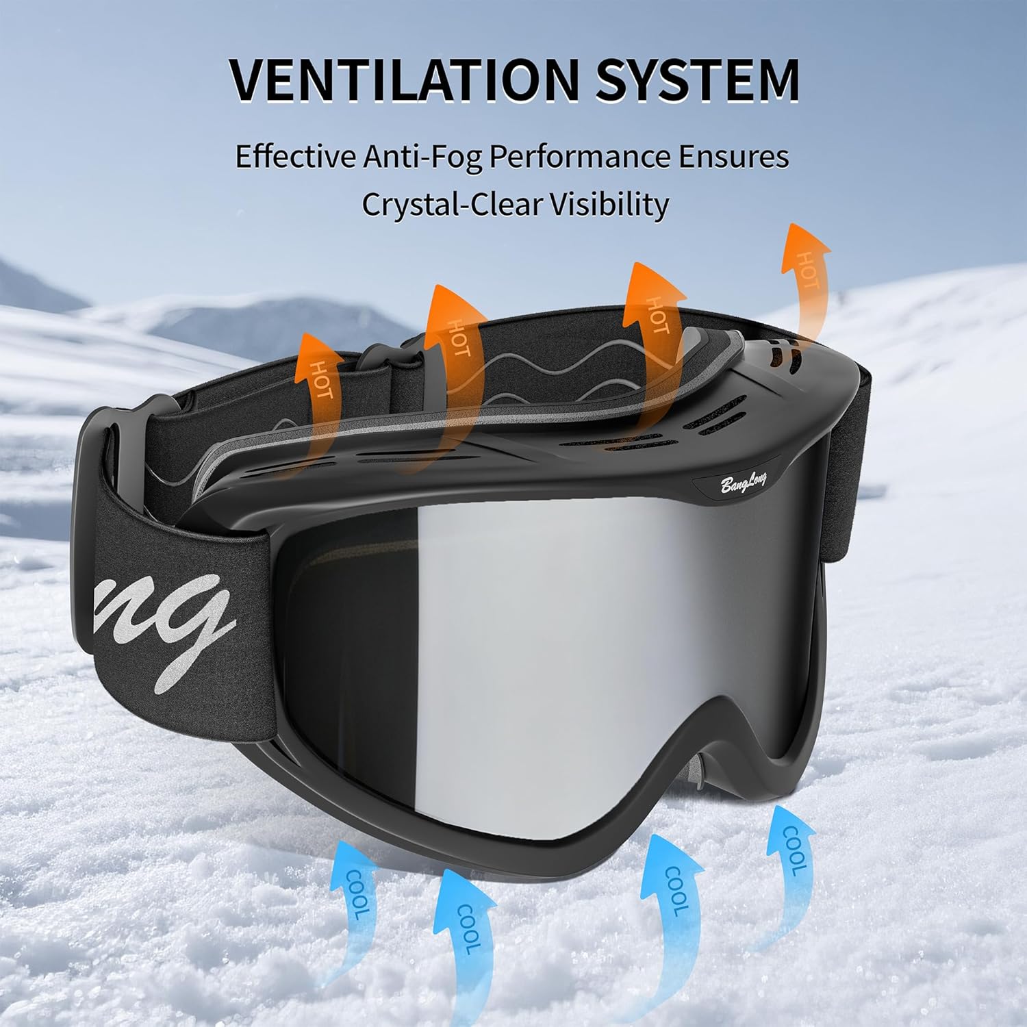 BangLong Ski Goggles, Snowboard/Snow Goggles Anti Fog UV Protection Design for Men Women Skiing, Skating,Snowmobilet,Youth - Image 5