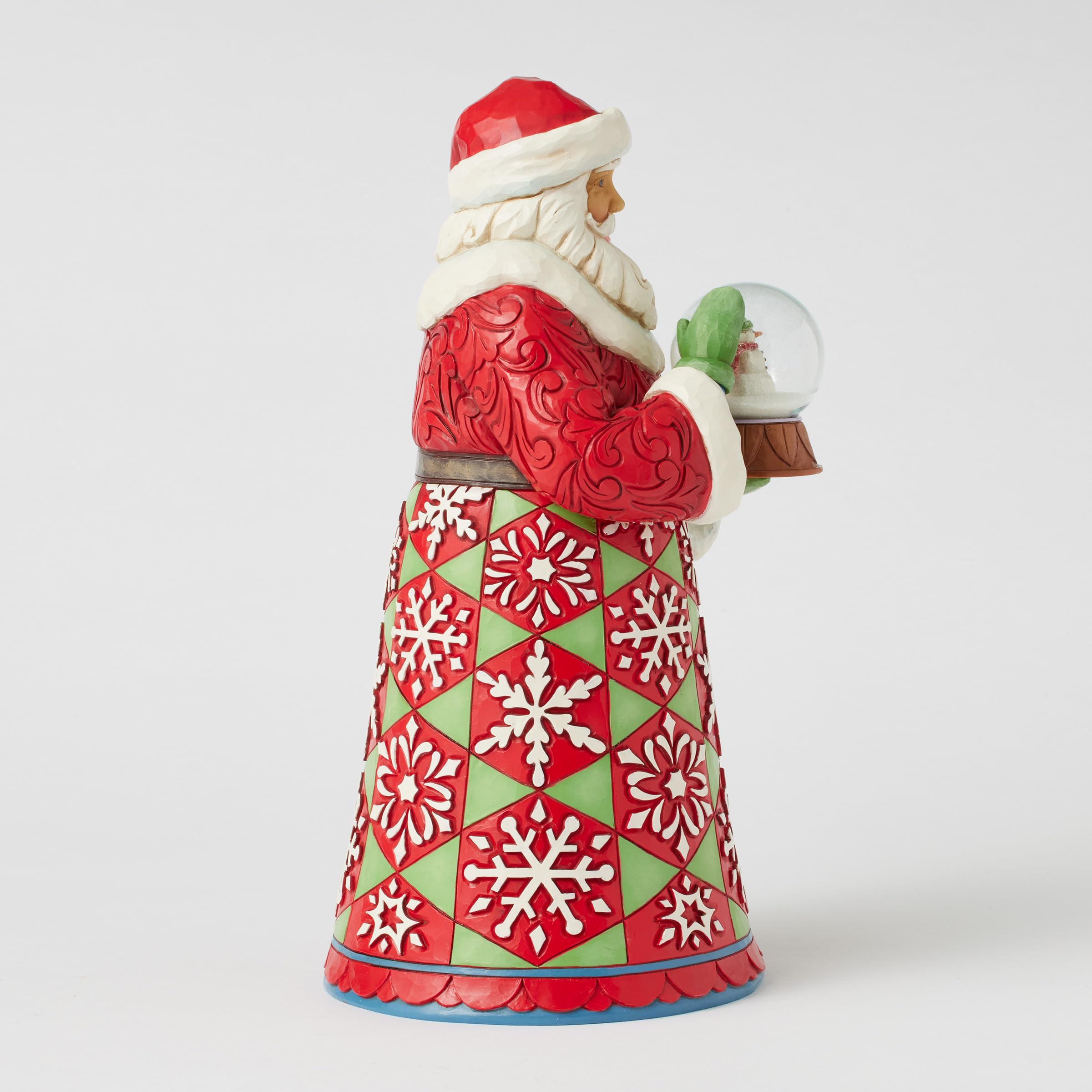 Enesco Jim Shore Heartwood Creek - Figura de Papá Noel sosteniendo un Mini muñeco de Nieve, 10.63 Pulgadas, Multicolor