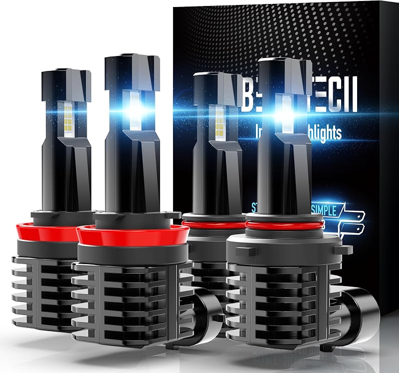 Lâmpadas automotivas BEAMTECH 9005/HB3 e H11 para farol de neblina, 12 V 60 W – Kit com 4 unidades