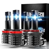 BEAMTECH 9005 H11 Bulbs&comma; Fanless In Line HB3 H8 H9 Fog Light Bulb 6500K Xenon White Fog Light Of 4