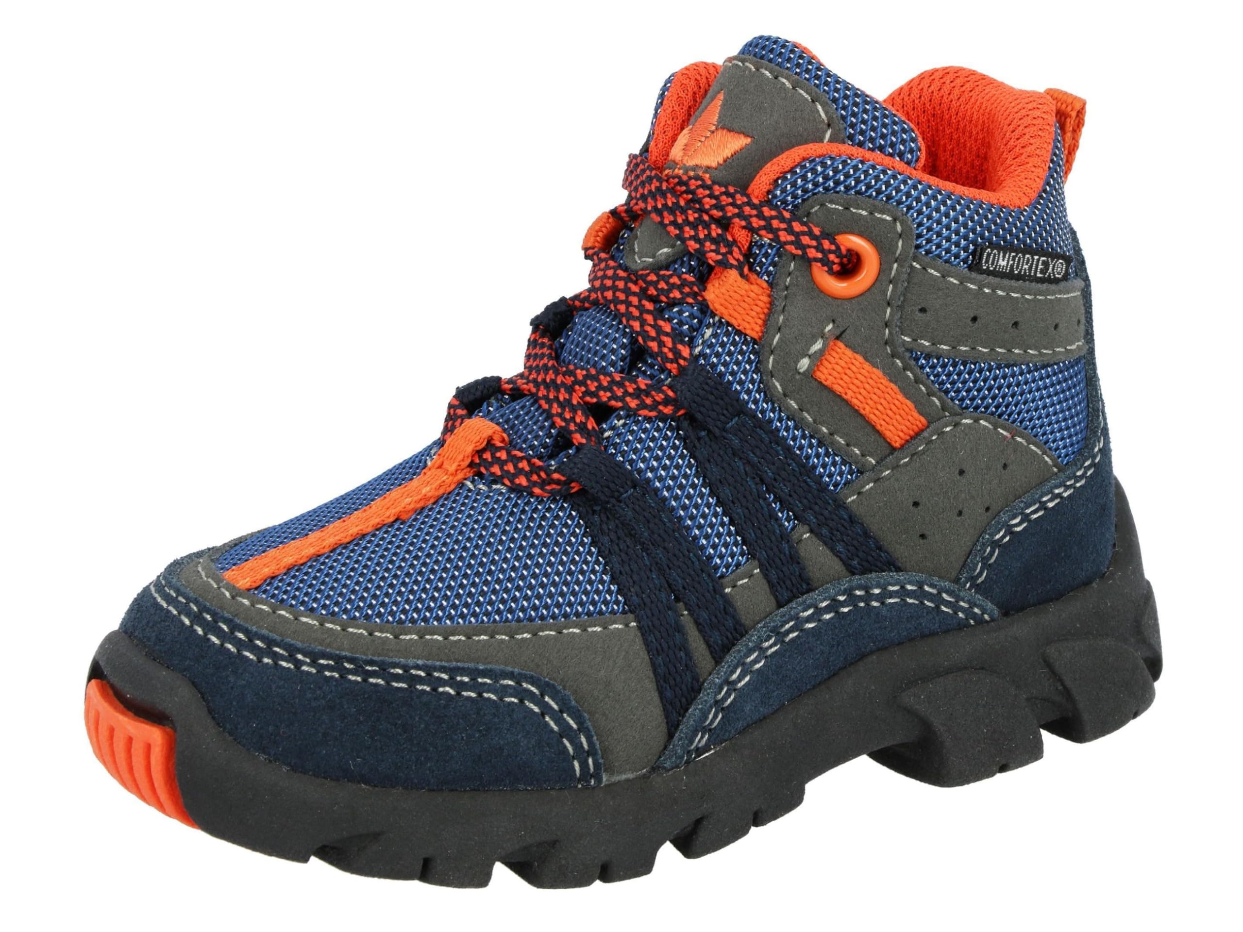 Lico Boys Moritz Tex Snow Boots, Navy Grey Orange, 2.5 UK Child