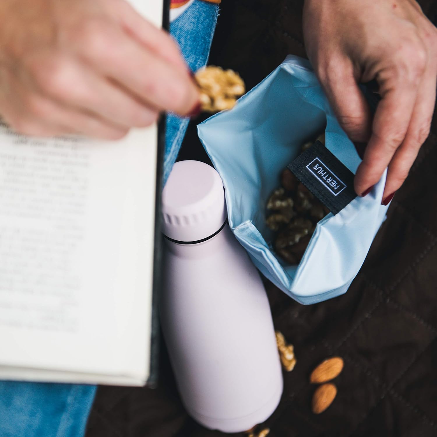 NERTHUS FIH 714 Double Wall Insulated Bottle for Cold and Hot Design Stainless Steel 350 ml BPA Free, 18/8, Baby Pink