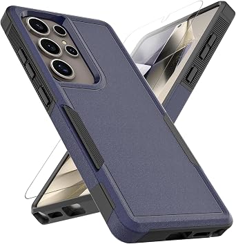 for Samsung Galaxy S25 Ultra Case Dual Layer Protective Heavy Duty Cell Phone Cover Shockproof Rugged with Screen Protector - Military Protection Bumper Tough - Samsung Galaxy S25 Ultra 2025, Blue