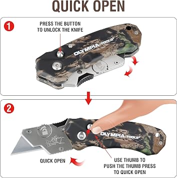 Knife Folding Camo Utility Green