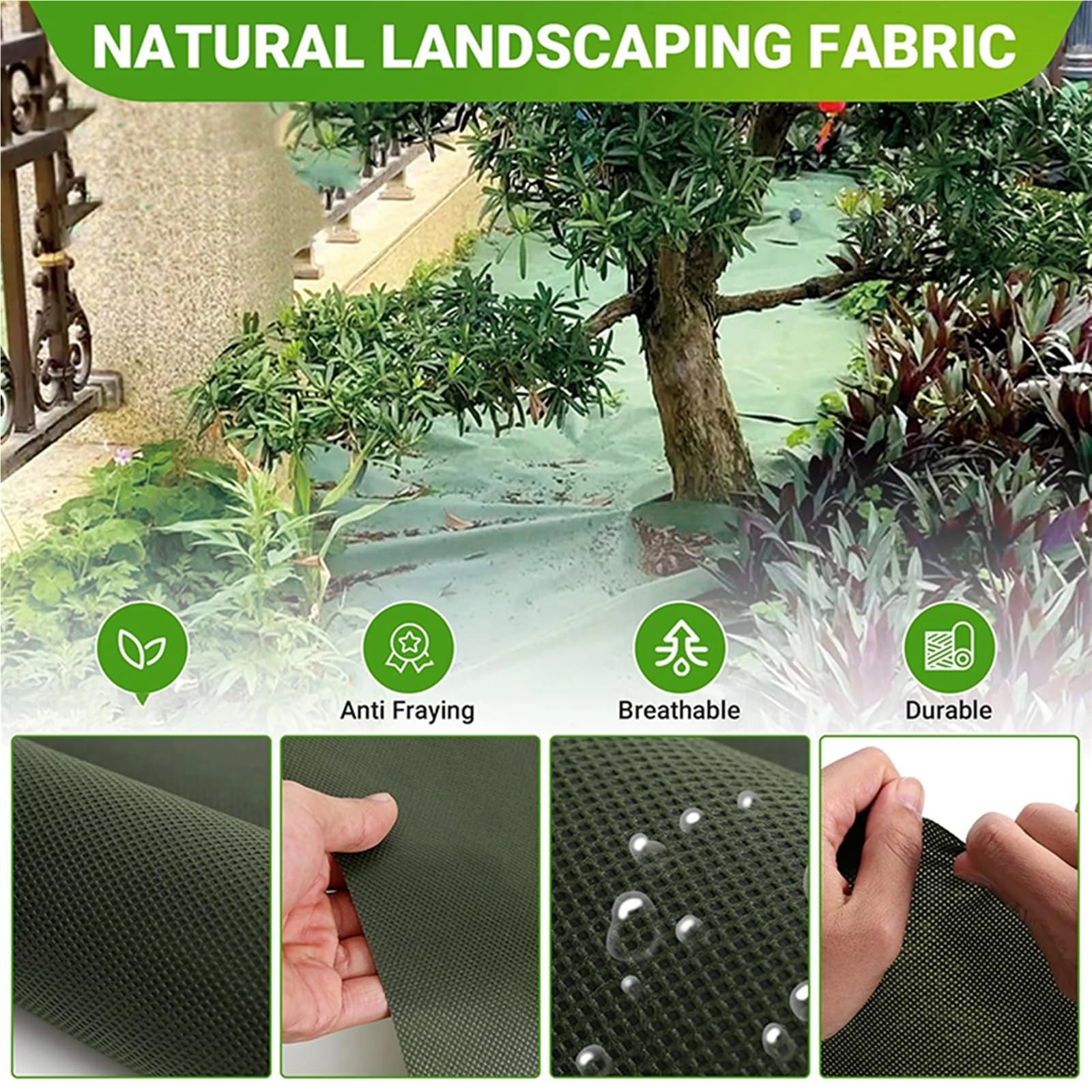 Tessuto antierba Panno Perforato Resistente all'erba, Inclusi 10 Chiodi a Terra, Adatto for Coprire Verdure e Giardini | 0.8X10M