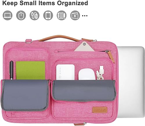 Vista 127 de MOSISO - Bolso de hombro protector 360 para laptop, bolsa para computadora de 15-15.6 pulgadas, bolsa tipo mensajero con apertura lateral, 4 Azul