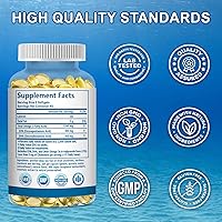 Vista 7 de Suplementos de aceite de pescado Omega 3, 1280 mg de ácidos grasos omega-3, incluyendo EPA y DHA, suplementos de aceite de pescado sin eructos