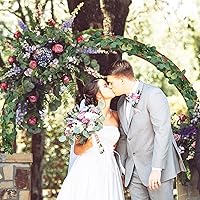 Vista 4 de RelatoHolife Paquete de 2 guirnaldas artificiales de eucalipto de 12 pies, guirnalda de boda con dólar plateado de seda y eucalipto, enredaderas