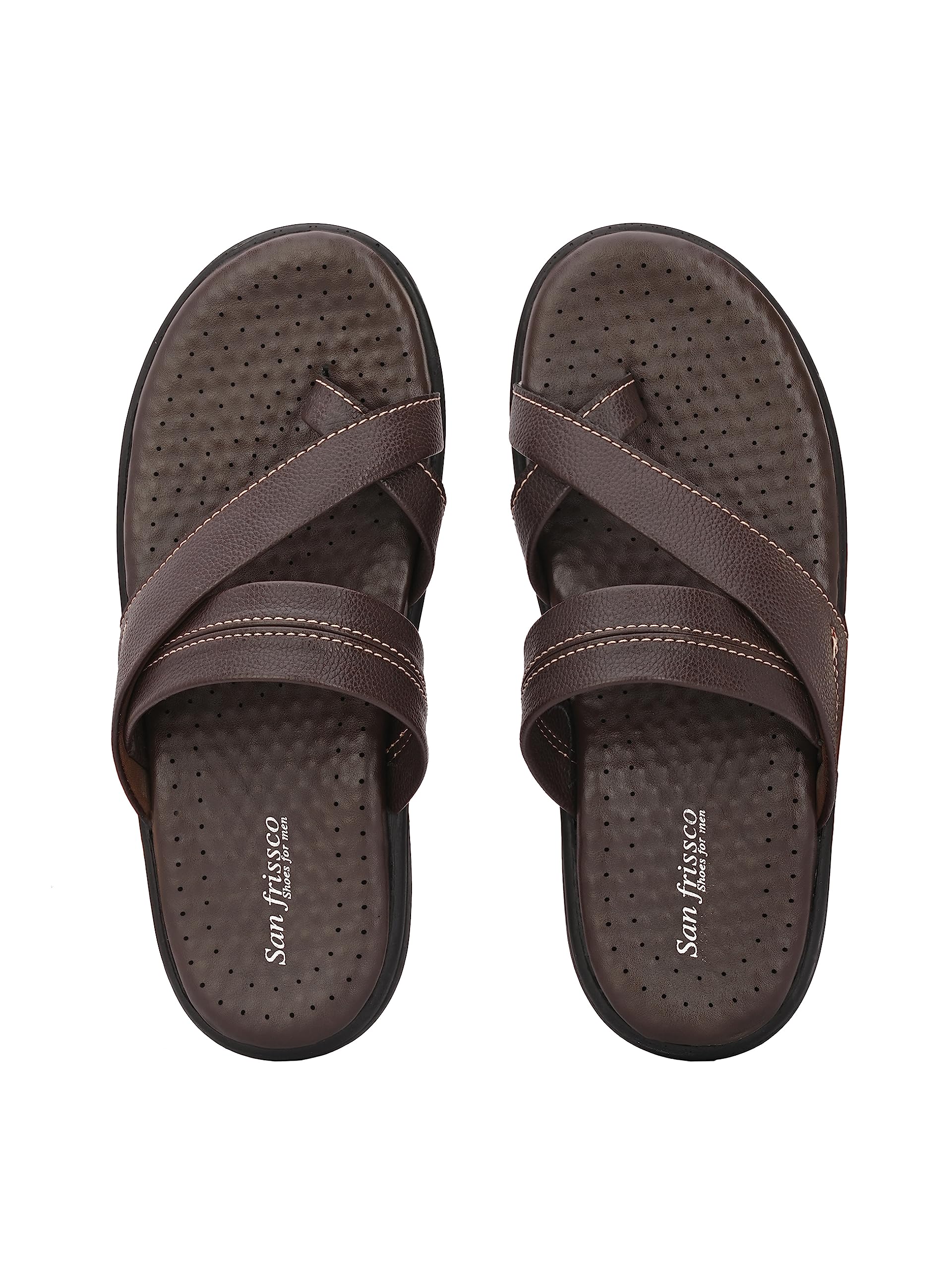 San Frissco Mens Sandal with Cushioned Footbed/Ultra Soft Lightweight Durable Chappal for Outdoor Use/Festive Ethnic Wedding Slip on Slippers for Men - 11 (Brown) (B0D5YMVGPC) Amazon Price History, Amazon Price Tracker